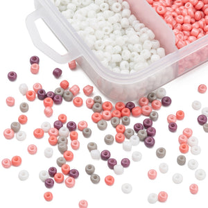 Rocailles Perlen Mix-Set 5 Farben 3-3,5mm Seed Beads 8/0 1900 Stück