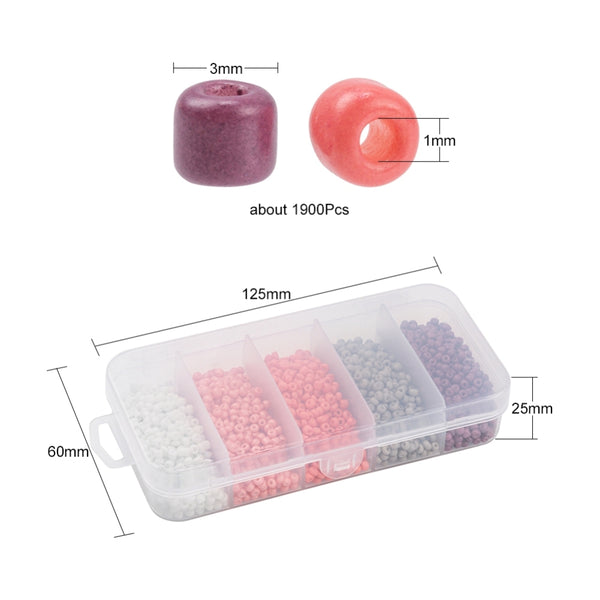 Rocailles Perlen Mix-Set 5 Farben 3-3,5mm Seed Beads 8/0 1900 Stück
