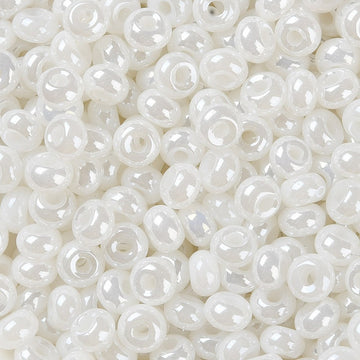Rocailles Donut perlweiß glänzend 5x3mm 140 Stück