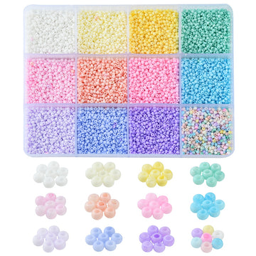 Rocailles Glasperlen Mix-Set Pastell 12 Farben 2-2,3mm 13/0