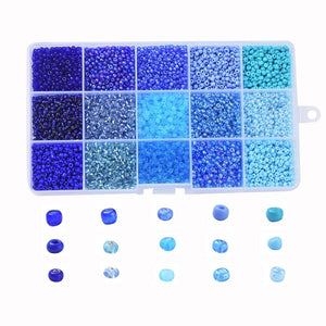 Rocailles Glasperlen Set 15 Farben 3mm 8/0 Loch: 1mm 180g/Box
