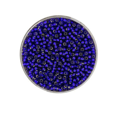 Rocailles Glasperlen Silbereinzug dunkelblau 2,6mm 17g/Dose