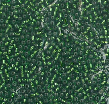 Rocailles Glasperlen Silbereinzug dunkeloliv 2,5 mm 17g / Dose