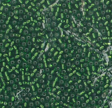 Rocailles Glasperlen Silbereinzug dunkeloliv 2,5 mm 17g / Dose