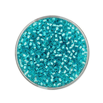 Rocailles Glasperlen Silbereinzug helltürkis 2,5mm 17g/Dose