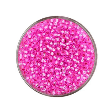 Rocailles Glasperlen Silbereinzug pink 2,6mm 17g