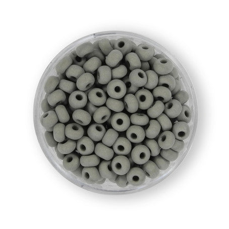 Rocailles Glasperlen matt grau 4,5mm 17g/Dose