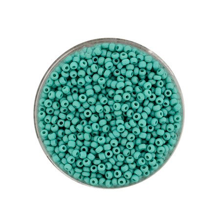 Rocailles Glasperlen satt türkis opak 2,6mm 17g/Dose