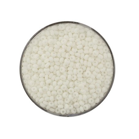 Rocailles Glasperlen satt weiß opak 2,6mm 17g/Dose