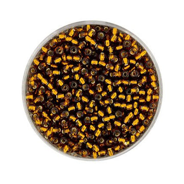 Rocailles Glasperlen topaz Silbereinzug 2,6mm 17g/Dose