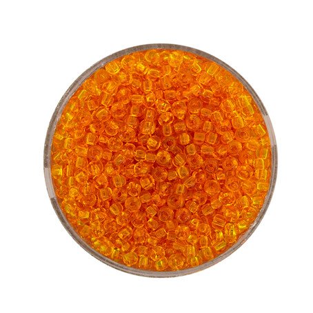 Rocailles orange transparent 2,5mm, 17g/Dose Rocailles Glasperle