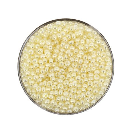 Rocailles Glasperlen wachs-weiß 2,6mm 17g/Dose