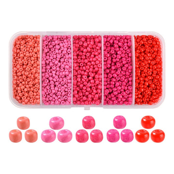 Rocailles Perlen Mix-Set 5 Farben 3-3,5mm Seed Beads 8/0 1900 Stück