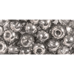 Rocailles Perlen Großloch silber metallic 5,5mm 80 Stück