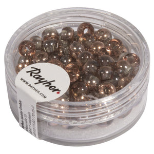 Rocailles Perlen Großloch kupfer metallic 5,5mm 80 Stück