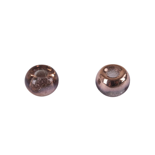 Rocailles Perlen Großloch kupfer metallic 5,5mm 80 Stück