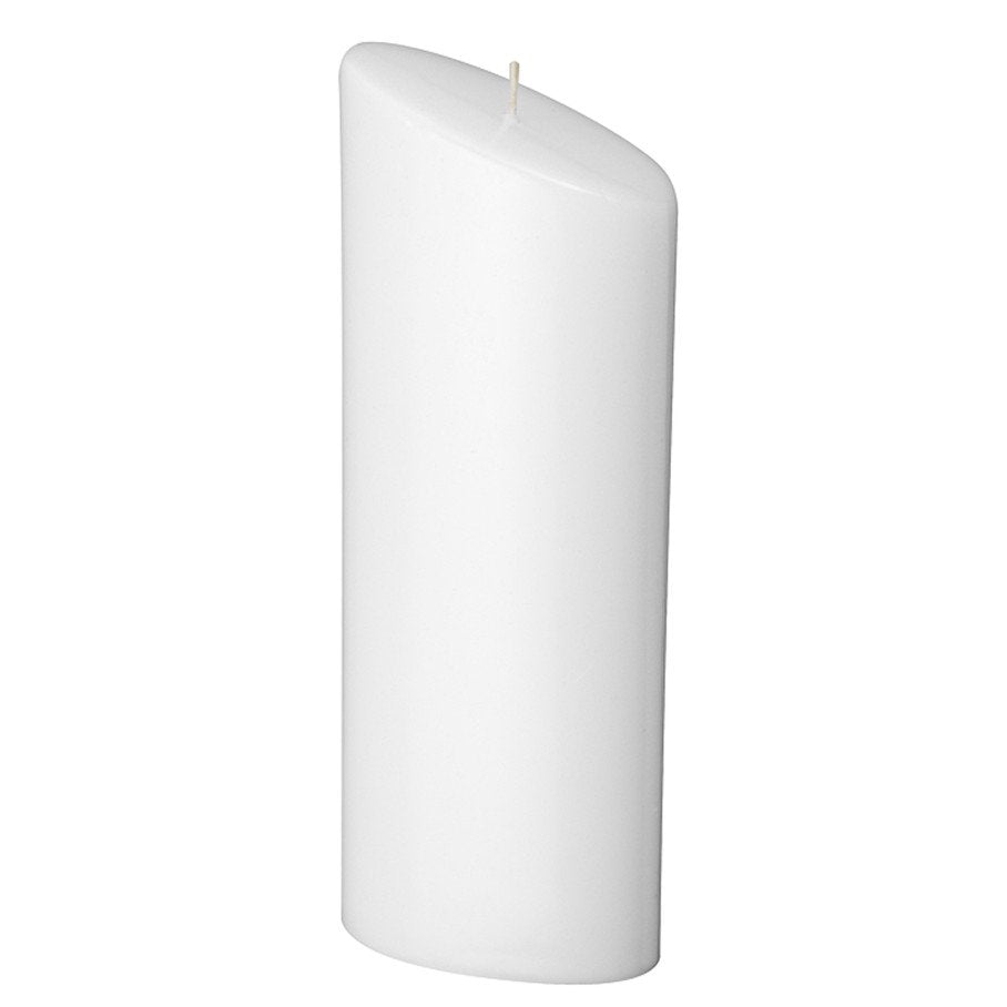 Rohkerze abgeschrägt oval weiß Paraffin