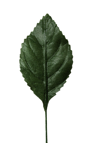Rosenlaub Stoffblätter auf Drahtstiel 22x48mm 12 Stück