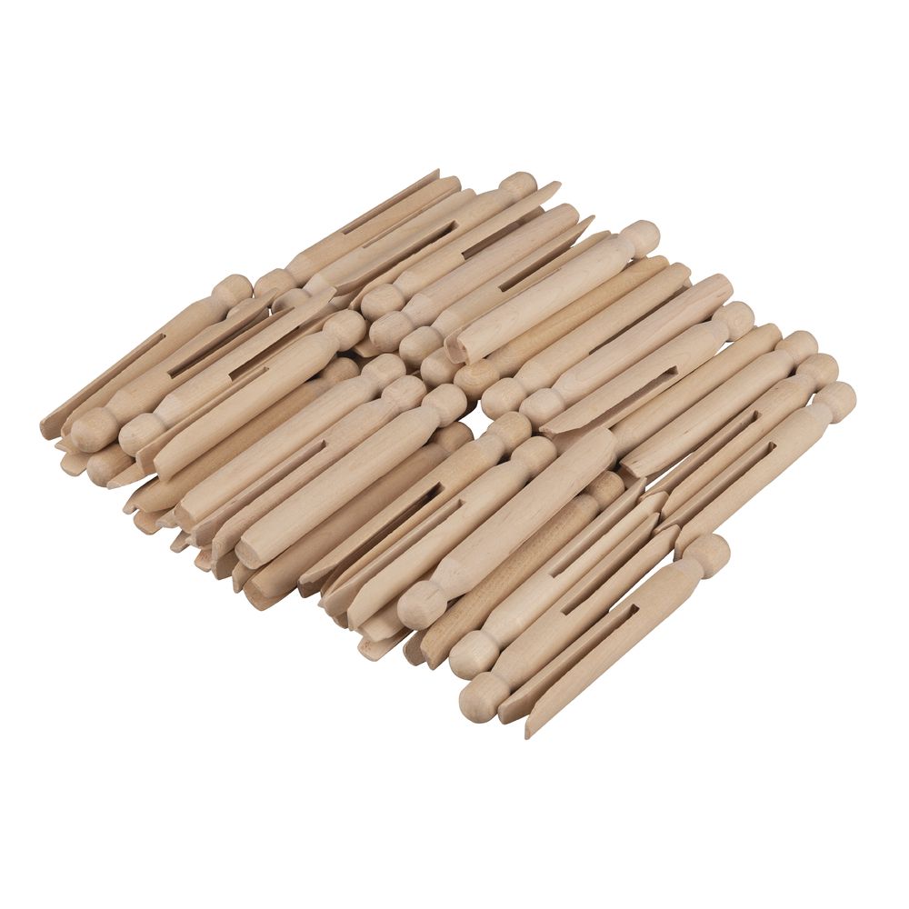 Wäscheklammern Rundkopf aus Holz 11 cm 50 Stück
