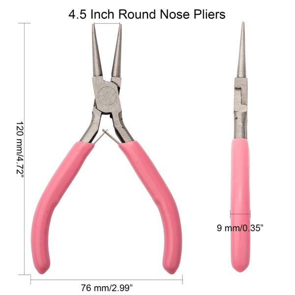 Rundzange für Schmuckherstellung Carbonstahl rosa 12cm 1 Stück