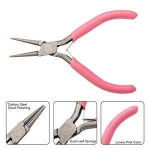 Rundzange für Schmuckherstellung Carbonstahl rosa 12cm 1 Stück
