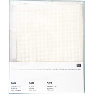 Aida 5,4 Stiche /1cm Baumwolle wollweiß 40x40cm