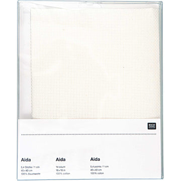 Aida 5,4 Stiche /1cm Baumwolle wollweiss 40x40cm