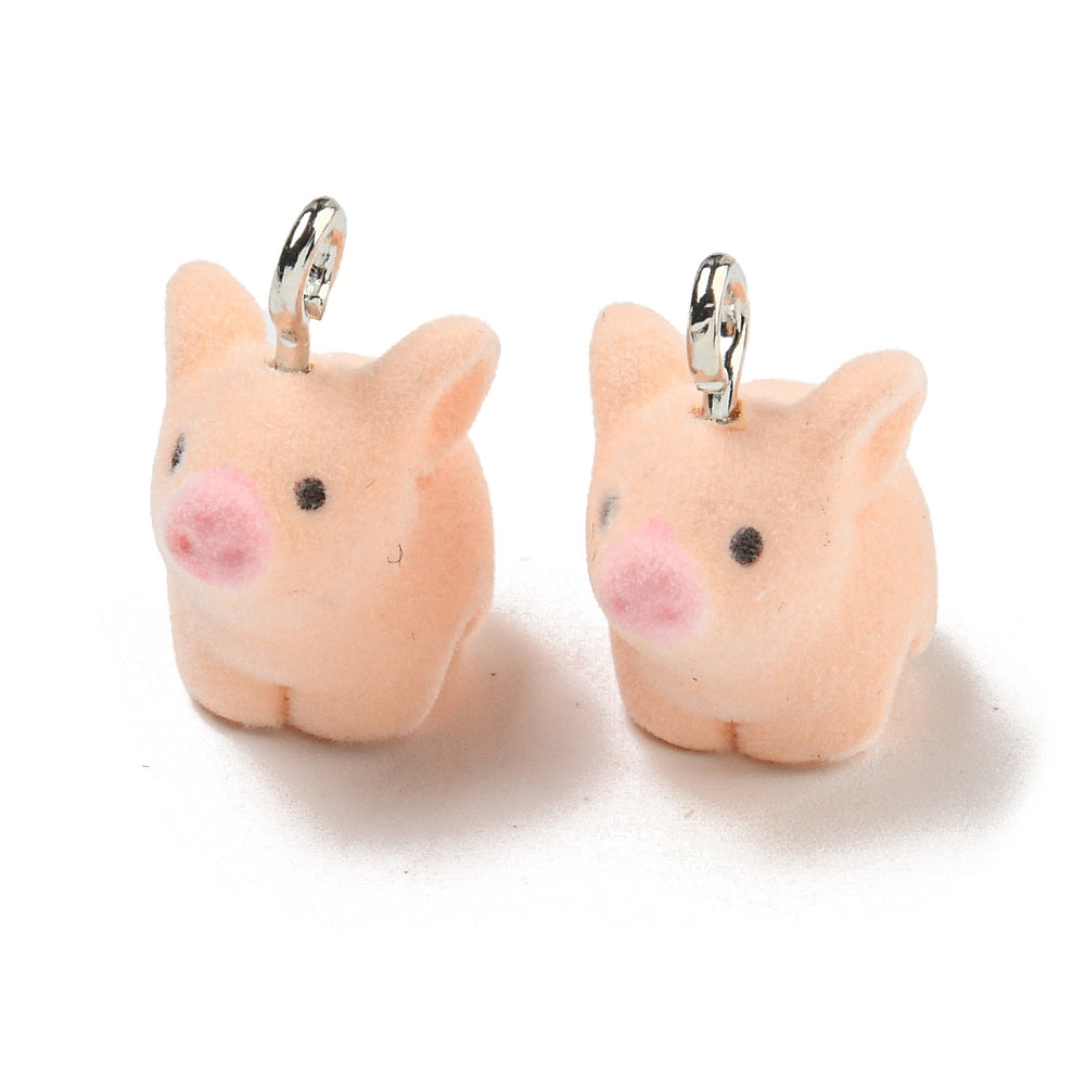 Samt-Miniaturschweinchen rosa mit Öse 20x19,5x11,5mm 1 Stück