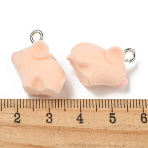 Samt-Miniaturschweinchen rosa mit Öse 20x19,5x11,5mm 1 Stück