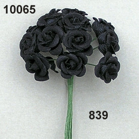 Samtröschen schwarz 22mm 12 Stück/Bund