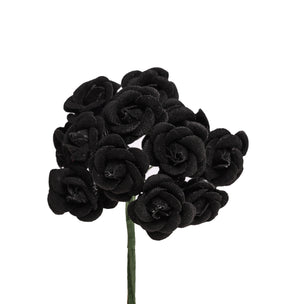 Samtröschen schwarz 22mm 12 Stück/Bund