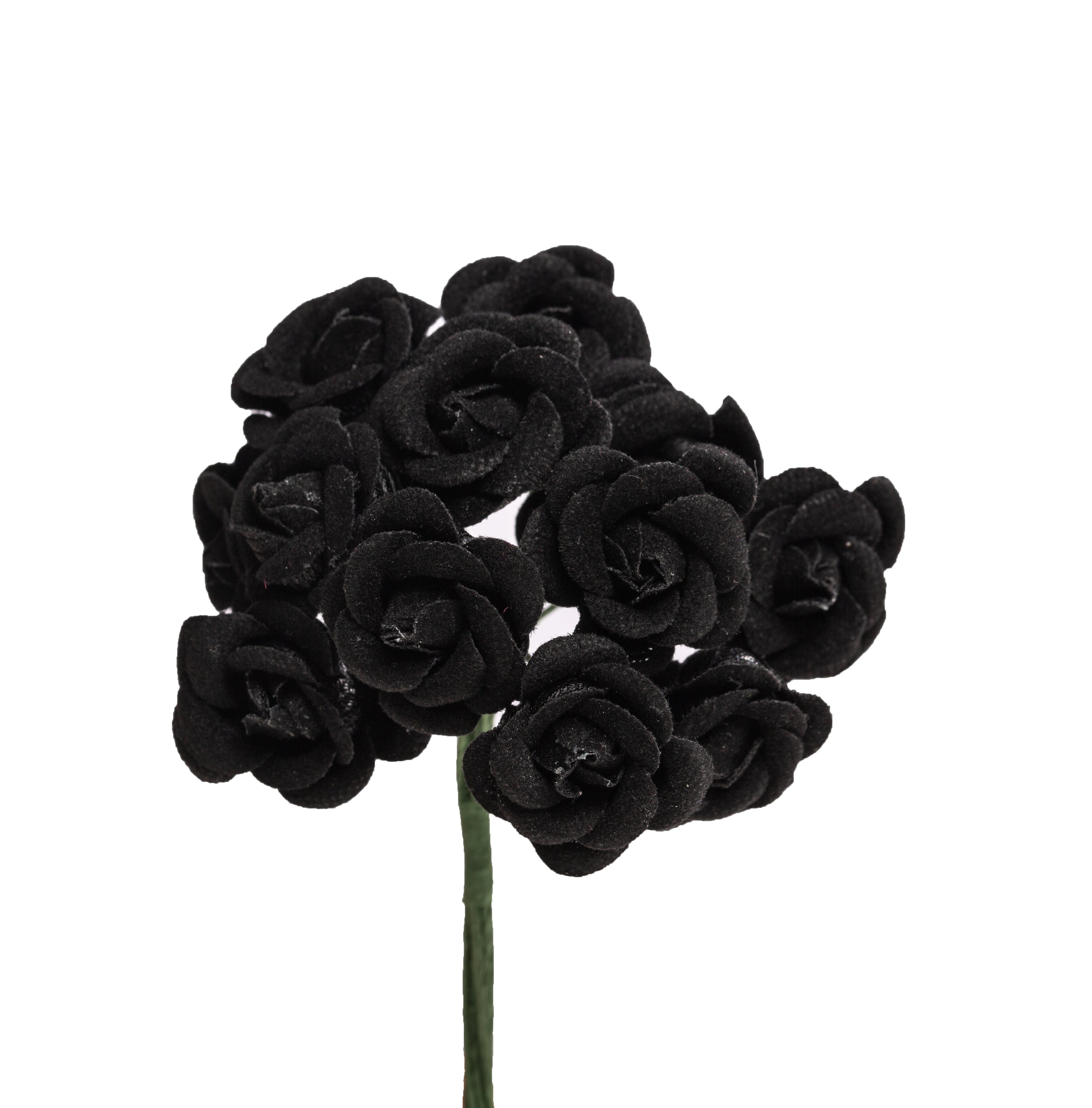 Samtröschen schwarz 22mm 12 Stück/Bund