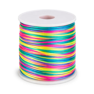 Satinkordel Polyester Regenbogen-Verlauf 2mm 91m/Rolle