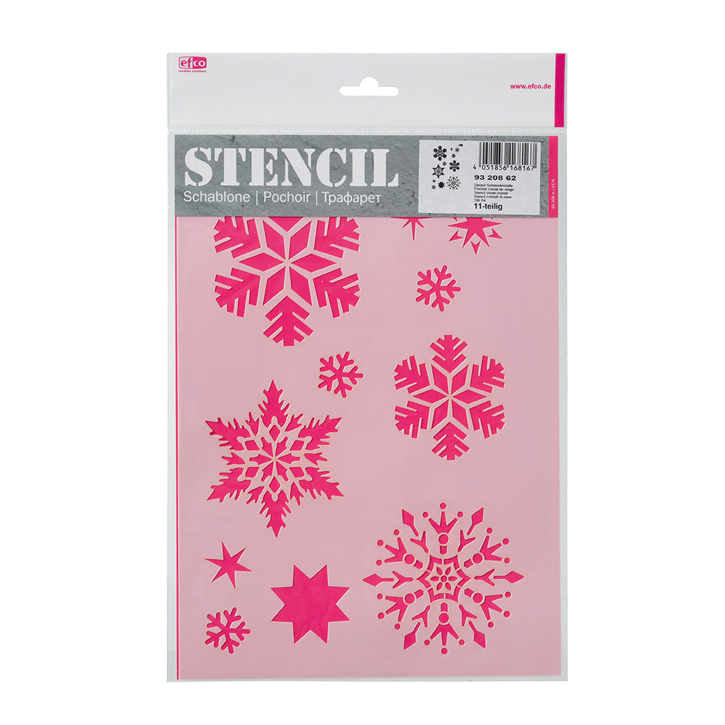 Schablone Schneekristalle DIN A4 5-teilig