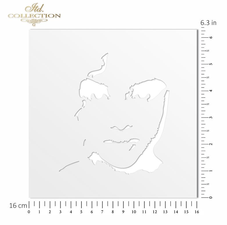 Schablone Schablone Gesicht 16x16 cm