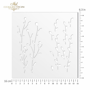 Schablone Stencil Plants, Leaves 16x16 cm