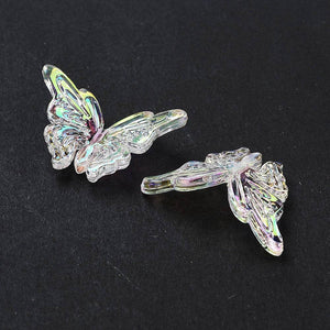 Schmetterling irisierend Acrylperle 24x32x9mm 5 Stück