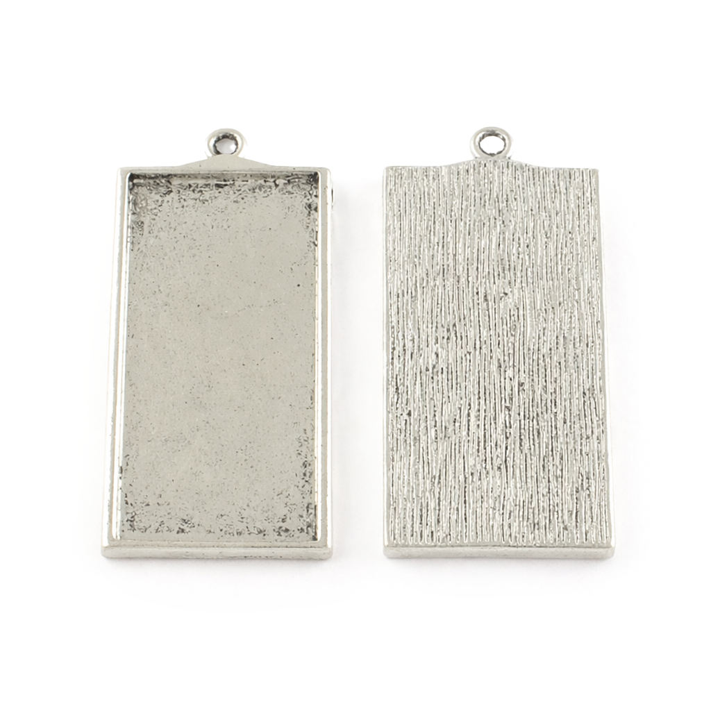 Schmuckkessel Anhänger viereckig, 54x27mm, antiksilber, pro Stück