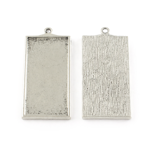 Schmuckkessel Anhänger viereckig, 54x27mm, antiksilber, pro Stück