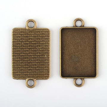 Schmuckkessel Verbindungsteile viereckig, 36x20mm, Antikmessing, 6 Stück/Pkg.