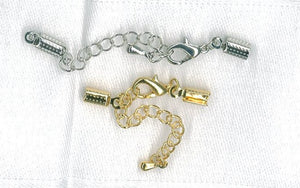 Schmuckverschluss zum Klemmen mit Verlängerungskettchen gold 2mm 1 Stück