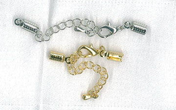 Schmuckverschluss zum Klemmen mit Verlängerungskettchen gold 2mm 1 Stück