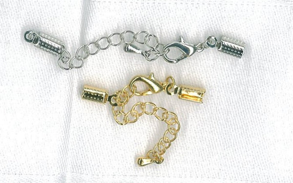 Schmuckverschluss zum Klemmen mit Verlängerungskettchen gold 2mm 1 Stück