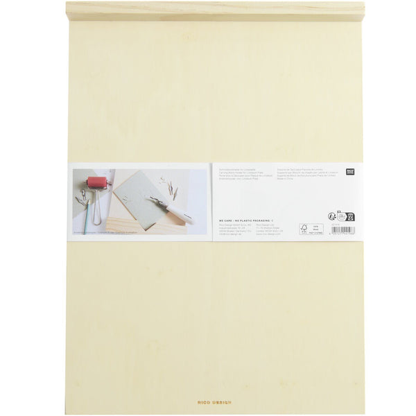 Schnitzblockhalter für Linolplatte A4 aus Holz 22,5x31x3,9cm