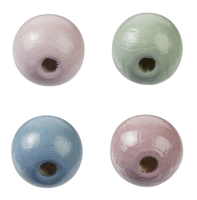 Holzperlen für Schnullerketten 15mm speichel- schweißecht 12 Stück