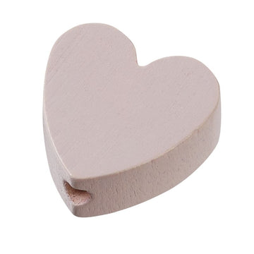 Holzperle Herz für Schnullerketten pastell speichel- und schweißecht 20x20x8mm 4 Stück