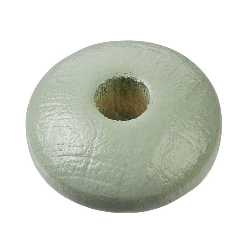 Holzlinsen für Schnullerketten rund 10x5mm speichel- und schweißfest 15 Stück