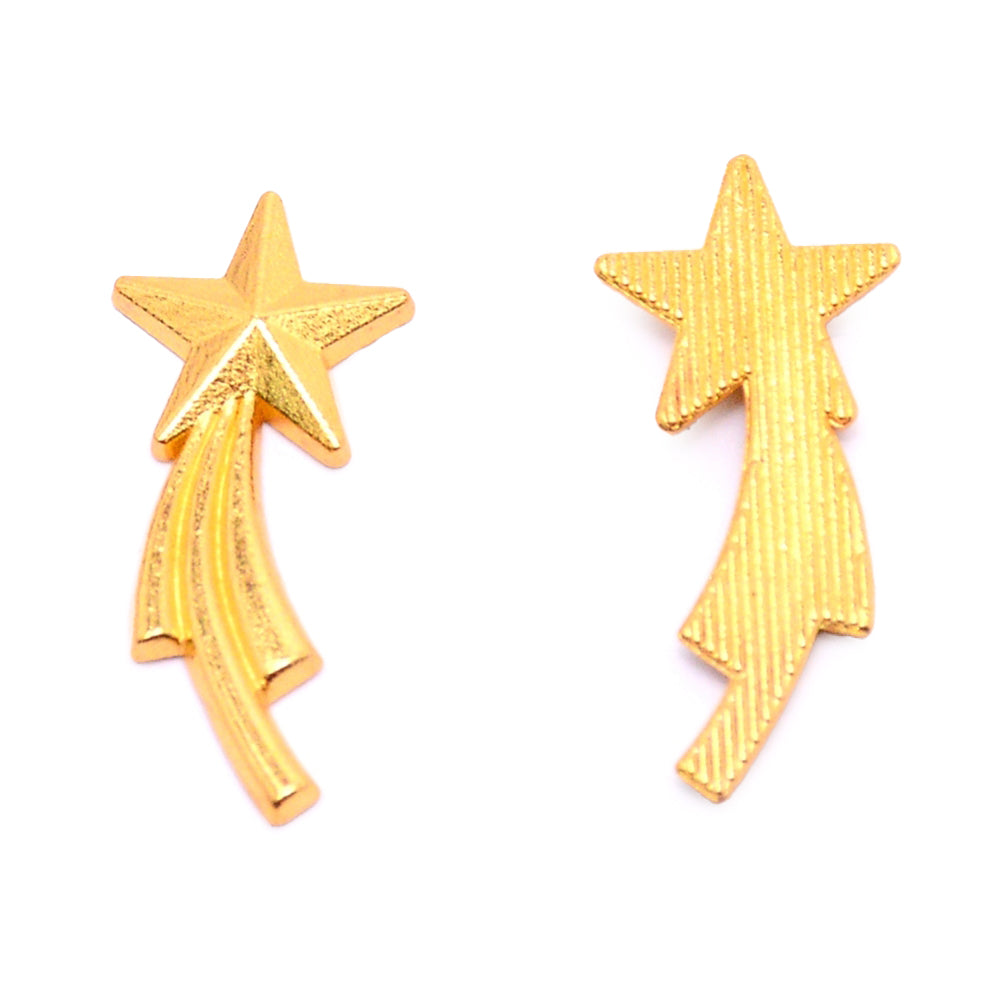 Schweifsterne aus Metall goldfarbig 23x10mm 10 Stück