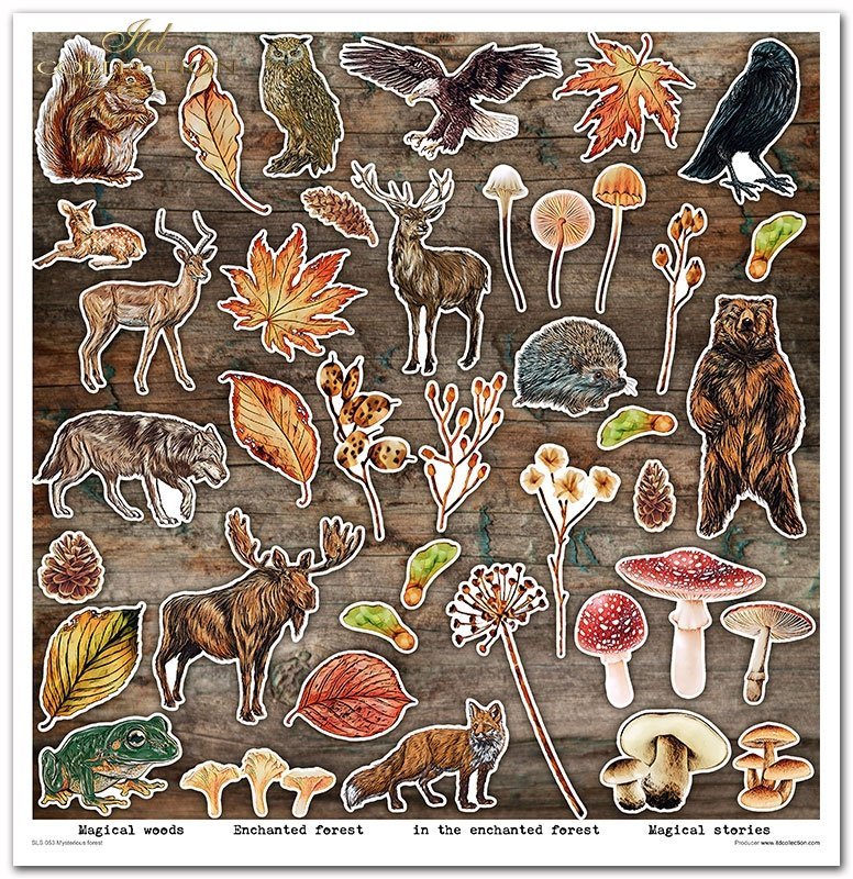 Scrapbooking-Papier-Set „Mysteriöser Wald“, 10 Stück/Packung, 30 x 30 cm, 200 g