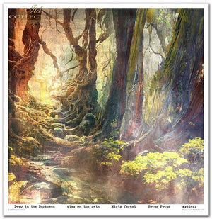 Scrapbooking-Papier-Set „Mysteriöser Wald“, 10 Stück/Packung, 30 x 30 cm, 200 g